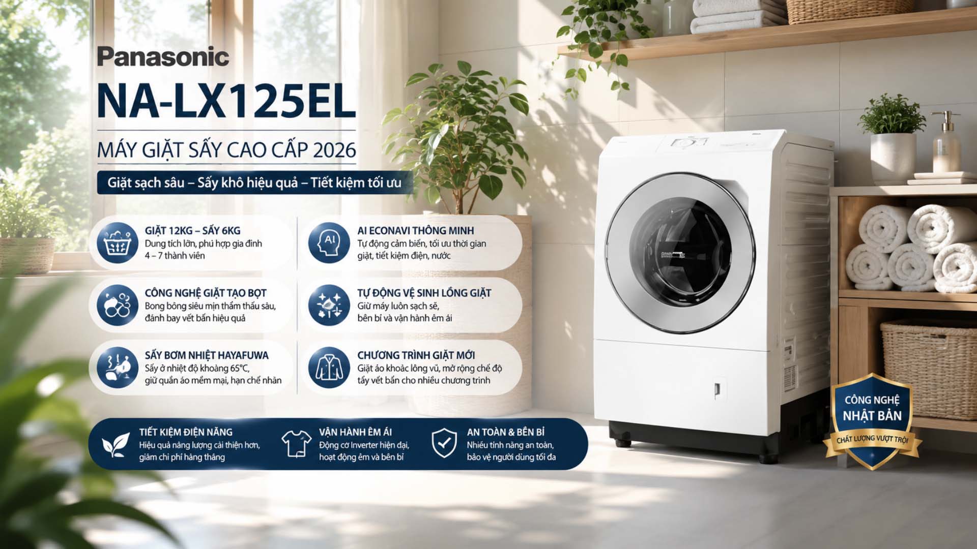 Máy giặt Panasonic NA-LX125EL